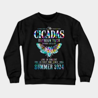 the cicadas reunion tour summer 2024 brood XIII XIX tie dye Crewneck Sweatshirt